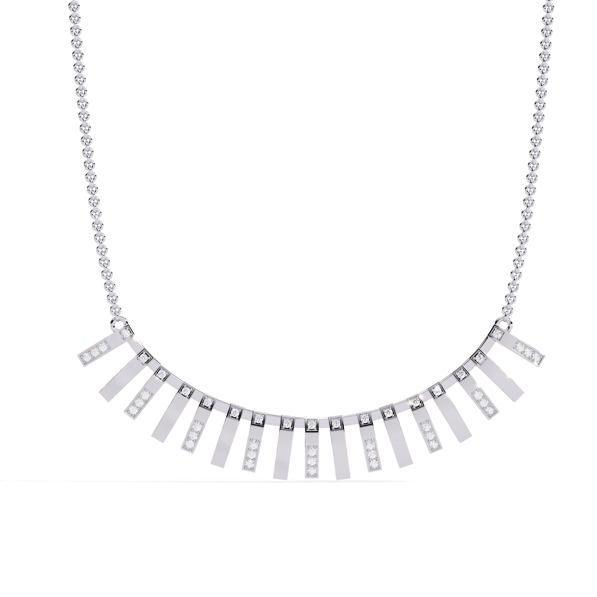 Solitairekart 0.29ct Natural Diamond Geometric Bar Necklace-HI Color, VS-SI Clarity